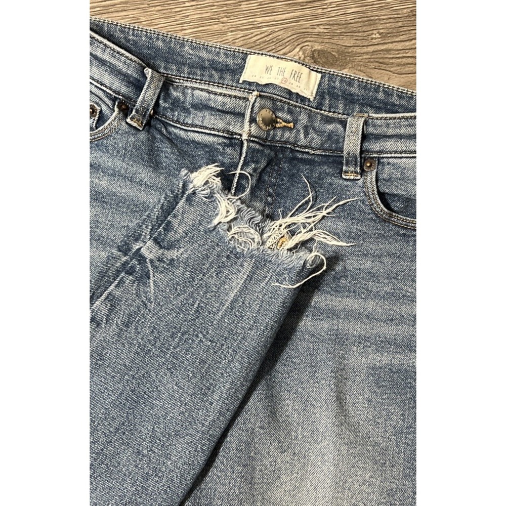 We The Free Free People Distressed Raw Hem Mid Rise Skinny Jeans SZ 28 (31x26)